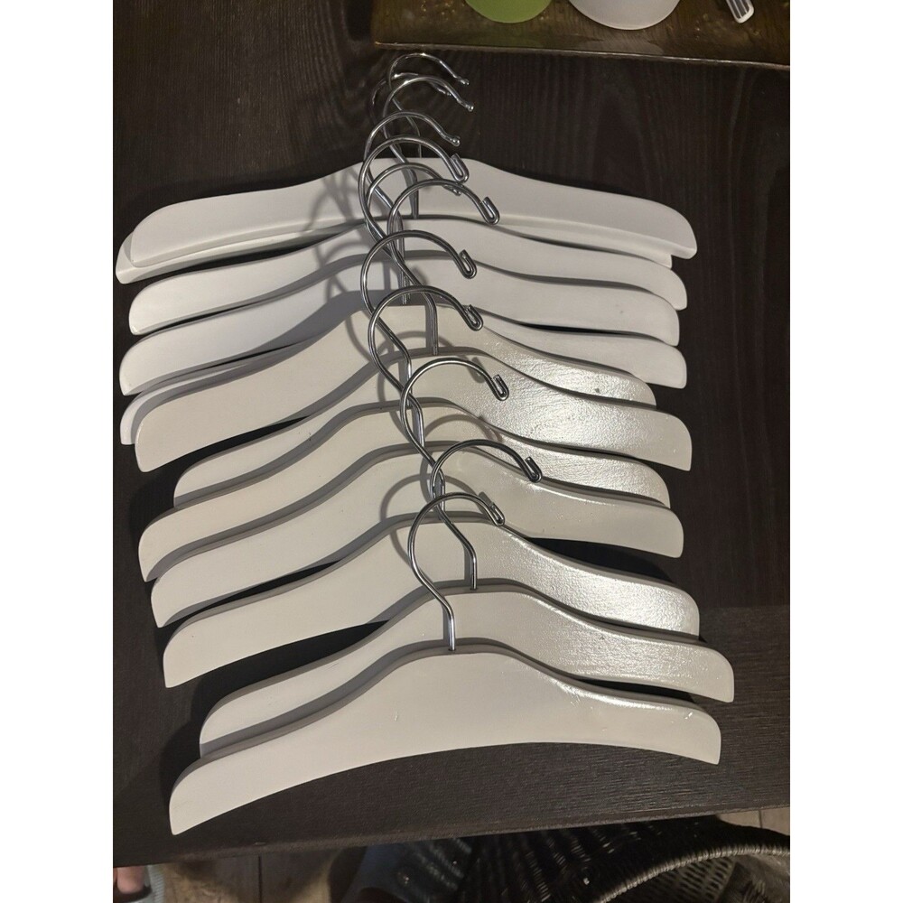 Kids Wooden Hangers - White- Lot 12